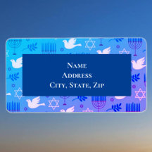 Menorá Personalizada de Hanukkah Pombas & Estrelas