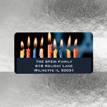 Etiqueta Menorah Hanukkah<br><div class="desc">Rótulo do endereço Silver Menorah Hanukkah</div>