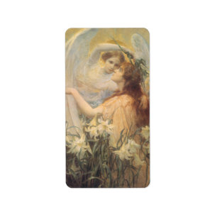 Etiqueta Mensagem de Angel de George Swather, Vintage Art