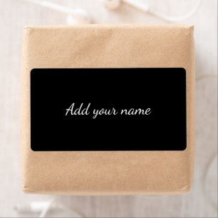 Etiqueta Mensagem de texto de nome de adição sólido preto a