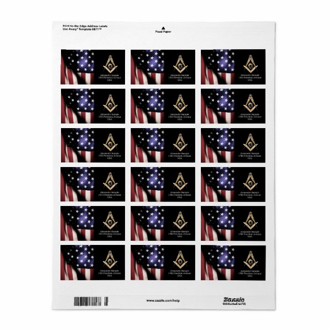 Etiqueta Mentes Masônicas (Amarelo) (Toda a folha)