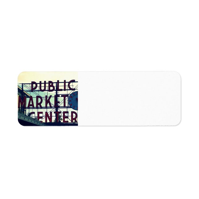 Etiqueta Mercado Pikes Place de Seattle (Frente)