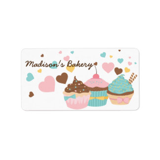 Etiqueta Mercadorias cozidas de cupcake personalizáveis
