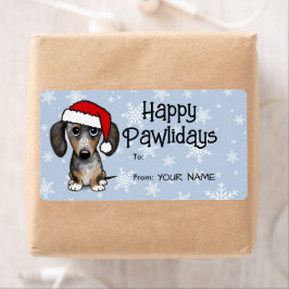 Etiqueta Merle Dachshund Dog Natal Para O Presente