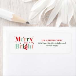 Etiqueta Merry and Bright Christmas Return Address Label