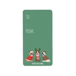 Etiqueta Merry Christmas Pit Bull Cães