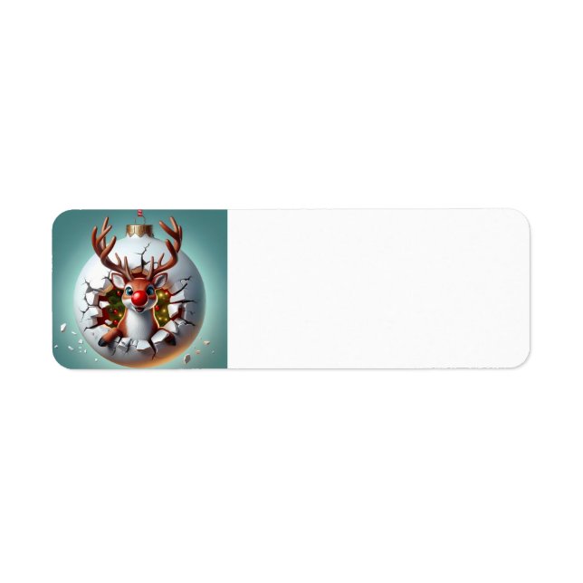 Etiqueta Merry Christmas Reindeer (Frente)