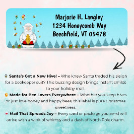 Etiqueta Merry Christmas to an Amazing Beekeeper Return Add