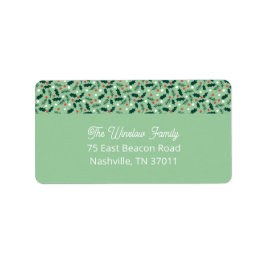 Etiqueta Merry Holly Days Address Label (Green)