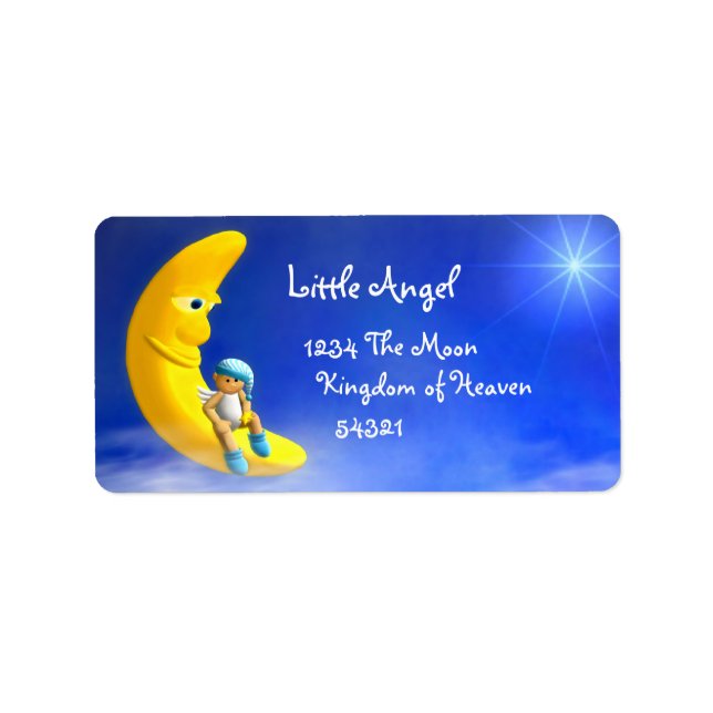Etiqueta Meu pequeno anjo: Rótulos da lua (Frente)
