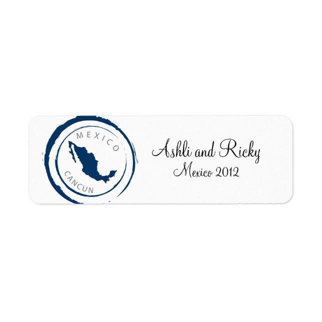 Etiqueta México Mapeie e personalize seu texto (Frente)