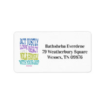 Micah 6:8 Colorful Scripture Address Labels