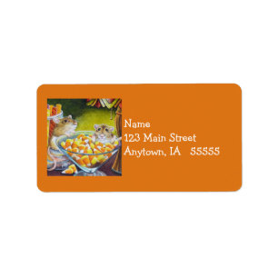 Etiqueta Mice Candy Sticks Candy Corn Watercolor Art