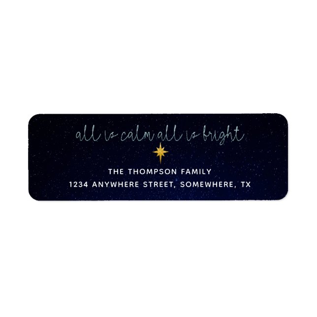 Etiqueta Midnight Blue All Is Calle Christmas Star Address (Frente)