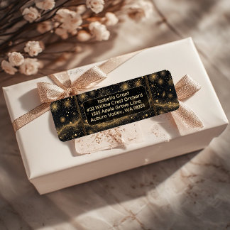 Etiqueta Midnight Gold Champagne Dream Return Address Label