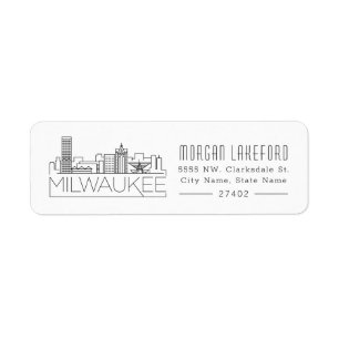 Etiqueta Milwaukee, Wisconsin Estilizou Skyline 
