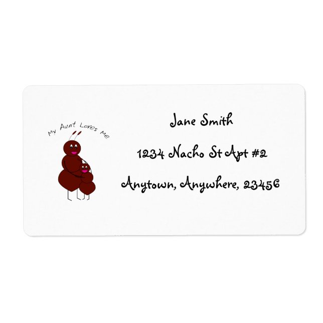 Etiqueta Minha Tia Me Ama Personalizar Endereço de Devoluçã (Frente)