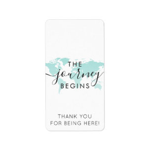 Etiqueta Mini Candy Bar WrapTeal World Map Journey Begins