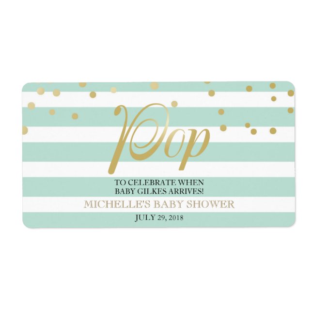 Etiqueta Mini Champagne Rótulo Gênero Chá de fraldas neutro (Frente)