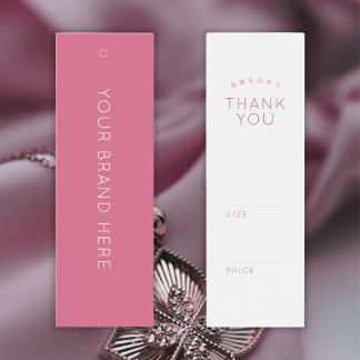 Etiqueta Mini de Preço Rosa Simples para Roupas