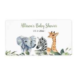 Etiqueta Mini garrafa d'água ou champanhe de animais Safari