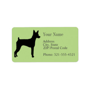 Etiqueta Miniatura Pinscher Silhouette