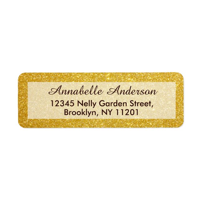 Etiqueta Minigráfico Dourado Amarelo Clássico Personalizado (Frente)