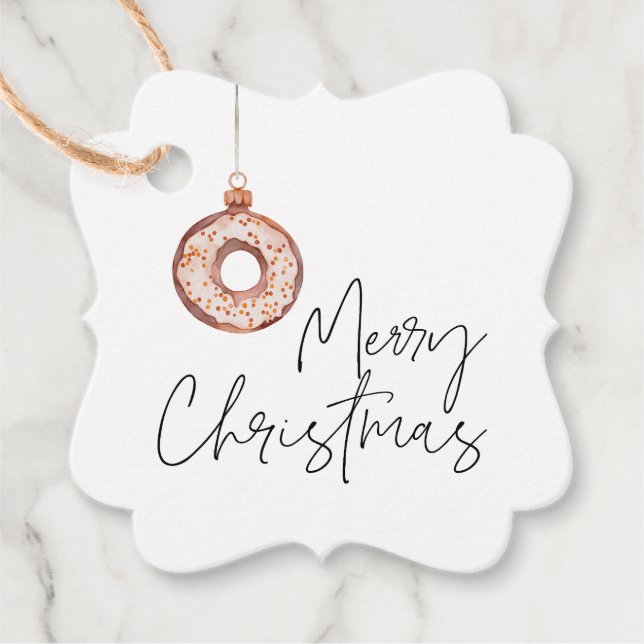 Etiqueta Mínima de Favor de Rosquinha de Natal (Frente)