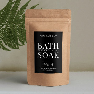 Etiqueta Mínima de Sais de Banho Preto Aquático à