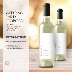 Etiqueta Mínima do Vinho de Proposta de Bridesmaid