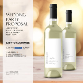 Etiqueta Mínima do Vinho de Proposta de Bridesmaid
