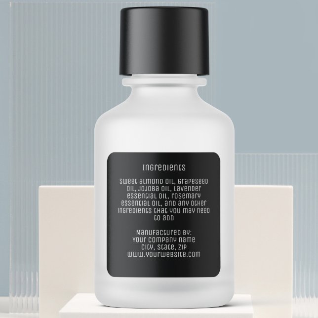 etiqueta mínima dos ingredientes negros modernos (Criador carregado)