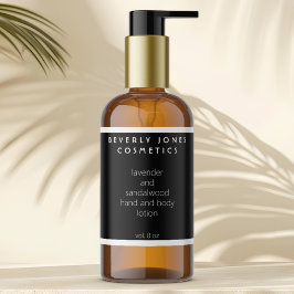 Etiqueta Mínima Elegante de Cosméticos Pretos e Br