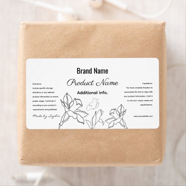 Etiqueta Mínima Elegante de Produto Preto e Branco (Insitu)