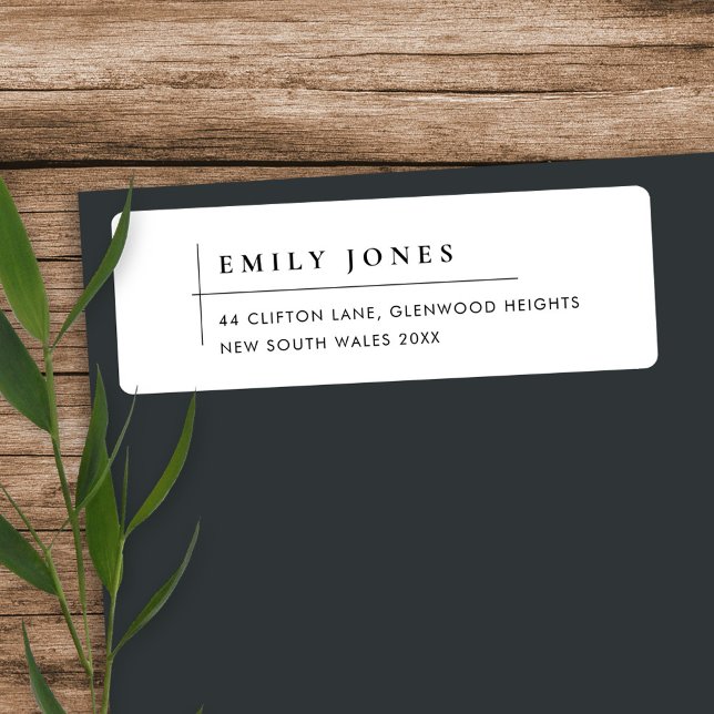 ETIQUETA MINIMAL MODERN BLACK AND WHITE TYPOGRAPHY ADDRESS (Criador carregado)