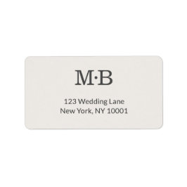 Etiqueta Minimal Modern Elopement Wedding Address Label