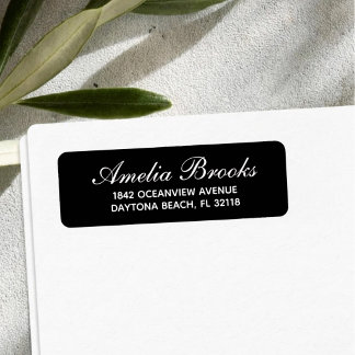 Etiqueta Minimal Modern Script Return Address Custom
