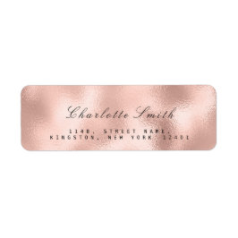 Etiqueta Minimalismo rosa rosa rosa Dourado Endereço RSVP