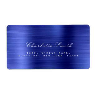 Etiqueta Mínimalismo Sapphire Cobalt Blue Address Labels