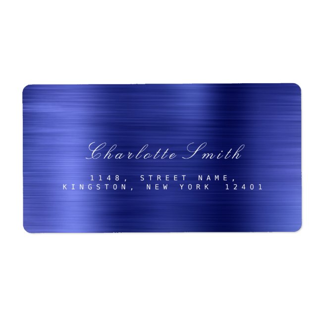 Etiqueta Mínimalismo Sapphire Cobalt Blue Address Labels (Frente)
