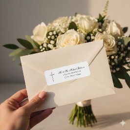Etiqueta MINIMALIST Christian Cross Wedding Return Address