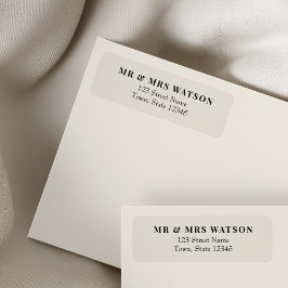 Etiqueta Minimalist Ivory Wedding Return Address