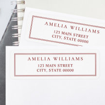 Minimalist Red Two Border Return Address