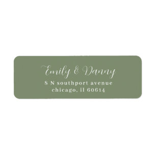 Etiqueta Minimalist Sage Green Elegant Wedding Address