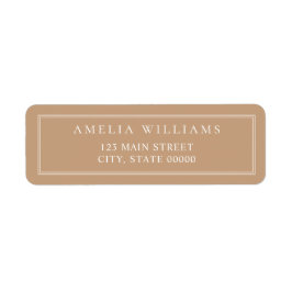 Etiqueta Minimalist Tan Two Border Return Address
