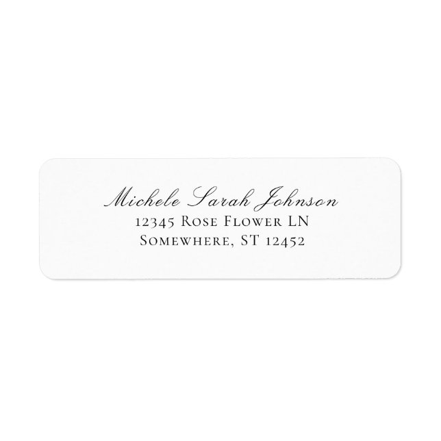 Etiqueta Minimalista branco elegante (Frente)