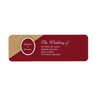 Etiqueta Minimalista Burgundy & Camel Geométrico