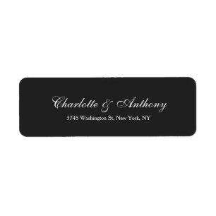 Etiqueta Minimalista de Cinzas Escuras Criativas de Casamen