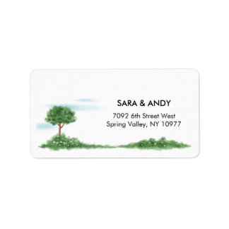 Etiqueta Minimalista Moderno Aquarela Personalizável