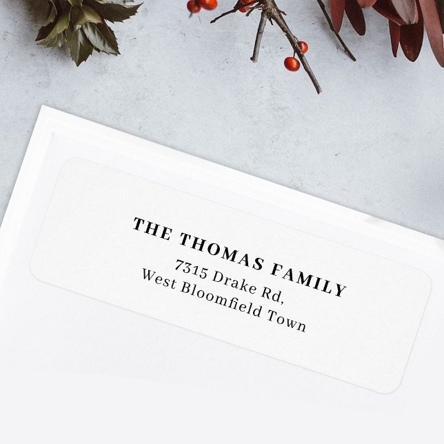 Etiqueta Mínimo branco elegante, simples (Criador carregado)